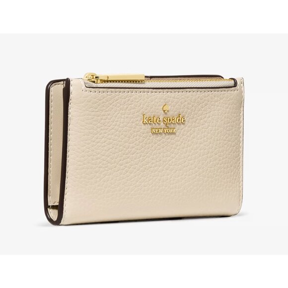 New Kate Spade Juliette Small Bifold Wallet Pebble Leather Light Sand - Picture 1 of 3